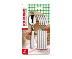 Kaimano KDN760306W Cucchiaini da tÃ¨, Acciaio Inossidabile, Bianco