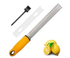 Limone Zester Set per la Cucina Ginger Aglio Noce Moscata Citrus Aglio Arancione, Grattugia in Acciaio Inox Limone Planer con la Spazzola