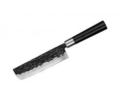 SAMURA Blacksmith Professionale Giapponese Damasco Coltello da Cucina Nakiri Micarta 168 mm/6.6 . Durezza 60 HRC.