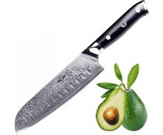 Kitchen Emperor Coltello da Santoku, Coltelli da Cucina Professionali, Coltello Damasco Acciaio da 67 Strati