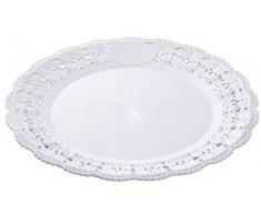 VASSOIO TRINATO CIRCOLARE IN PLASTICA BIANCO 10 PZ (Cm 45)