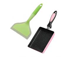 Dciustfhe Padella in stile giapponese Tamagoyaki, antiaderente, in pietra maifan, quadrata