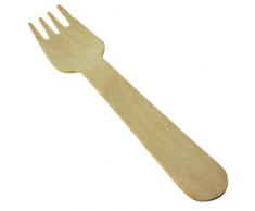 drinkstuff - Forchette usa e getta in legno di betulla, biodegradabili, confezione da 100 forchette