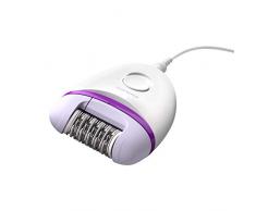 Philips BRE225/00 Satinelle Essential Epilatore Elettrico Compatto, Bianco/Viola