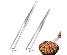 Pinze Cucina Professionale,2pcs Pinze da Cucina,30cm 25cm Pinza da Chef professionali di Alta Precisione,Barbecue,Bistecca,Hamburger,Pasta,Dessert,Decorazione,Estrazione,Cottura al Forno