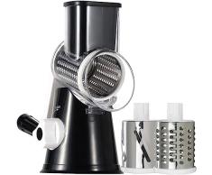 Dreamhigh® Taglia Verdure Manuale, Mandolina per Verdure con 3 Acciaio Inox Pale Tamburo, Forte Aspirazione, Grattugia Verdure, per Cucina Verdure, Patate, Carote, insalate, Tritatutto