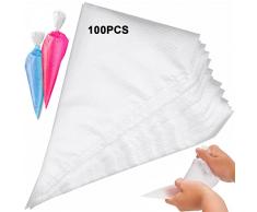 SIOPPKIK 100pz sac a Poche USA e Getta 31cm Sacca a Poche Trasparente monouso per Cake Design, Decorazione Torta