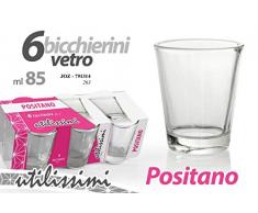 GICOS IMPORT EXPORT SRL Set 6 Bicchieri Bicchierini in Vetro Trasparente 85 ml chupiti digestivo Positano JOZ-791314