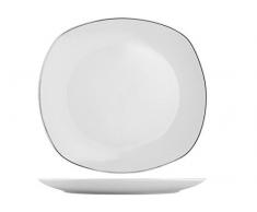 H&H Quadro Servizio Tavola 18 Pezzi, Porcellana, Bianco, unitÃ