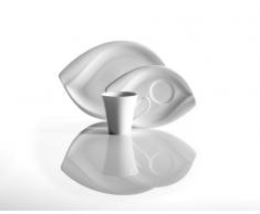 Domestic Professional 925116 Leaf - Servizio da caffè da 18 pezzi, con 6 tazze, 6 piattini e 6 piatti da dessert