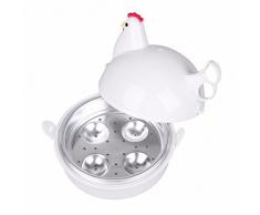 BESTONZON Cuociuova elettrico a forma di gallina, forno a microonde, 4 cuociuova Steamer Boiler Cooker Kitchen Tools