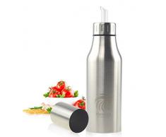 Novata Acciaio inossidabile Olio e Aceto ampolla cucina salsa liquido Condimento bottiglia distributore prova della polvere ea prova di perdite con beccuccio oliera bottiglia (750ML)