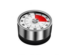 Timer da cucina,Timer cucina,Timer di Cottura Allarme Orologio con Dorso Magnetico Supporto,Timer In Acciaio Inossidabile,Da 60 Minuti Facile Da Usare Per Cucinare Dolci Cuocere Uova Sode. Nero