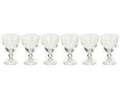 H&H Set 6 Vetro Splendor Trasparente Acqua 25 Calici Vino Arredo Tavola, cl