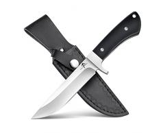 Coltello da sopravvivenza con lama in acciaio inox 440C - Coltello a lama fissa, coltello da sopravvivenza con manico in legno per campeggio, escursionismo, per uomo e collezione