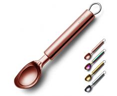Berglander Paletta per gelato in oro rosa, Paletta per biscotto con placcatura in rame al titanio Coni per paletta per melone Baller, Cucchiaio per gelato lavabile in lavastoviglie