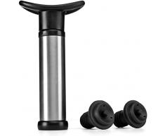 Pompa per vino in acciaio inox con 2 tappi