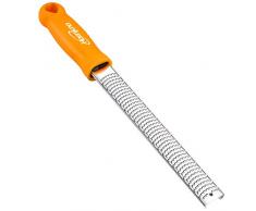 Hoenjuno Love - Grattugia per formaggio portatile, in acciaio inox, per limone, zenzero, aglio, noce moscata, cioccolato, verdura, frutta con coperchio protetto, colore: giallo