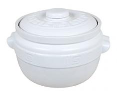 K&K Ceramiche patata pentola/cipolla vaso 5 litri - bianco diacciate in gres-ceramica