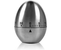 Timer da cucina meccanico in acciaio inossidabile a forma di uovo fino a 60 minuti per bollire uova e altro - Allarme di breve durata per bambini e altro ancora