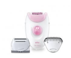 Braun Silk-épil 3 Depilatore Donna, Epilatore Elettrico Donna con Testina Radente e Rifinitore, Tecnologia SmartLight, Idea Regalo, 3-270 Bianco e Rosa