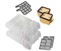 MohMus Kit 12 Sacchetti per aspirapolvere + 12 Profumi + 2 Filtro HEPA + 2 Filtro Motore Adatti per Vorwerk Folletto VK 135 136 - VK135, VK136 - FP 135 136 - FP135/136 - con Microfibra Speciale