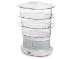 Tefal Minicompact VC1301 Vaporiera, 7 Litri, 0 Decibel, Plastica, Trasparente/Bianco