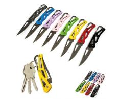 Coltellino Tascabile Piccolo Professionale in Acciaio Inox – Portachiavi Coltello Pieghevole Multiuso con Lama 6 cm – Ideale per la Pesca e Attività all’aperto (Blu)