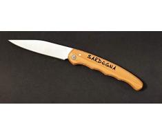 Sardegna Coltello SARDO Tipo PATTADA Manico in Legno Collezione Tascabile da Caccia Souvenir