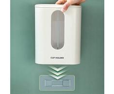 Porta Bicchiere Automatico erogatore dellAcqua Domestica Punch-Libera a Parete Bicchiere di Carta, Monsteramy. (Color : Binocular Blue)