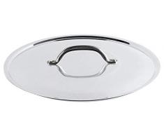Pentole Agnelli Coperchio con Orlo in Alluminio con Ponticello in Acciaio Inossidabile, 55 cm, Argento