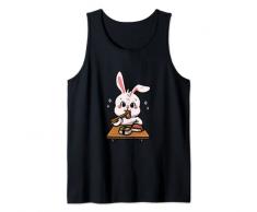 Carino Kawaii Bunny coniglio ama mangiare sushi con le bacchette Canotta