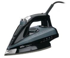 Braun TexStyle 7 TS745A, Ferro da Stiro a Vapore, Piastra in Eloxal, Colpo Vapore 180 g, Serbatoio 400ml, Termostato regolabile, Punta di Precisione, Autospegnimento, Nero