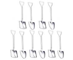 10 pz Spatola In Acciaio Inox Cucchiaio Punta Caffè Tè Zucchero Cucchiaio di Miscelazione Della Torta Da Dessert Cucchiaio Cibo Per Cani Gatto Scoop Cibo Umido