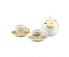 THUN ® - Set 2 tazzine caffè e zuccheriera Crème