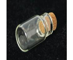 PandaHall Mini Bottiglie in Vetro Bottiglie con Tappo in Sughero, 18 x 10 mm, Confezione da 20 Pezzi per bomboniera creazione di Collana