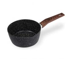 Pentole Induzione Casseruola Antiaderente 16cm 18cm 20cm Pentole Alluminio Forgiato Tegami per Induzione per Tutti i Piani Cottura Pasta Polenta Spaghetti Latte (18 CM)