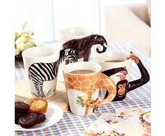 YTONG STORE 3D Animale caffè Tazze Mug En Ceramica Porcellana, Dipinta a Mano Tazze di caffè, Tazza di Bevanda 400 ml, Ideale Regalo di Natale per Uomo Donna Bambini (Giraffa)