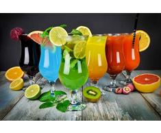 6 bicchieri da cocktail Hurricane da 480 ml, 9 varianti trasparente