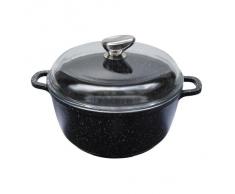 Pradel Excellence 52398M Pentola tipo Pietra con manici in silicone/ghisa alluminio nera 20 x 18 cm