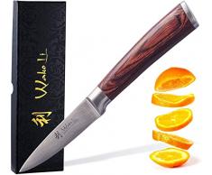 Wakoli EDIB Coltello damasco spelucchino affettalardo estremamente affilato con lama da 20 cm e realizzato con 67 strati in acciaio con nucleo VG10 I da cucina da chef con manico in legno di pakka