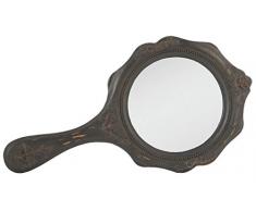 62S039 Clayre & Eef - Specchio da mano - Specchio per trucco - Piccolo - Nero ca. 4.7 x 3.9 x 12.2 in