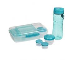 Sistema To Go Lunch box e porta pranzo | Con bottiglia per lacqua (800 ml), Bento (1,76 L), 2 contenitori per condimenti e 2 contenitori per yogurt | Privi di BPA