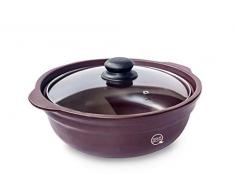 Estraggo Siqur Salute 58-FRIK-KAPT Casseruola Grande in Ceramica Zisha - Diametro 28Cm, Atossica, Antiaderente, Nichel Free, Rosso