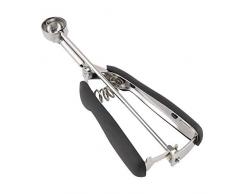 Porzionatore Per Gelato 25mm, Cucchiaio Gelato, TJ POP Molto Piccolo Paletta Per Gelato In Acciaio Inox Con Grilletto E Manico Confortevole Per Palla Gelato, Cottura, Palla Melone