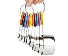 Set di tazze e cucchiai dosatori in acciaio INOX di 10 incluso 5 misurino e 5 cucchiaio dosatore in metallo per misurazione a secco e ingredienti liquidi 10 Piece Kl574p Sweatshirt - Bambini