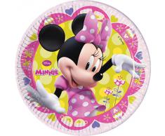 Procos 81642 - Piatti Carta Minnie Bow Tique (Ø23 cm), 8 Pezzi, Rosa/Verde
