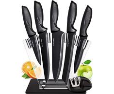 Home Hero Set Coltelli Cucina Inox - Set Coltelli da Cucina Professionali de Chef - 7 Pezzi Nero
