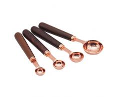 SIPLIV Cucchiaio dosatore da Cucina in Acciaio Inossidabile (Set da 4), 1 cucchiaino da 1/4 cucchiaino dosatore per ingredienti secchi e liquidi