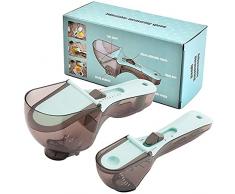 ZONSUSE Cucchiai Dosatori Set, Cucchiaio Dosatore Plastica Regolabile, Cucina Misurini di Tazze e Misurini Cucchiai, Misurare Utensile da Cucina per Misurazione a Secco e Ingredienti Liquidi